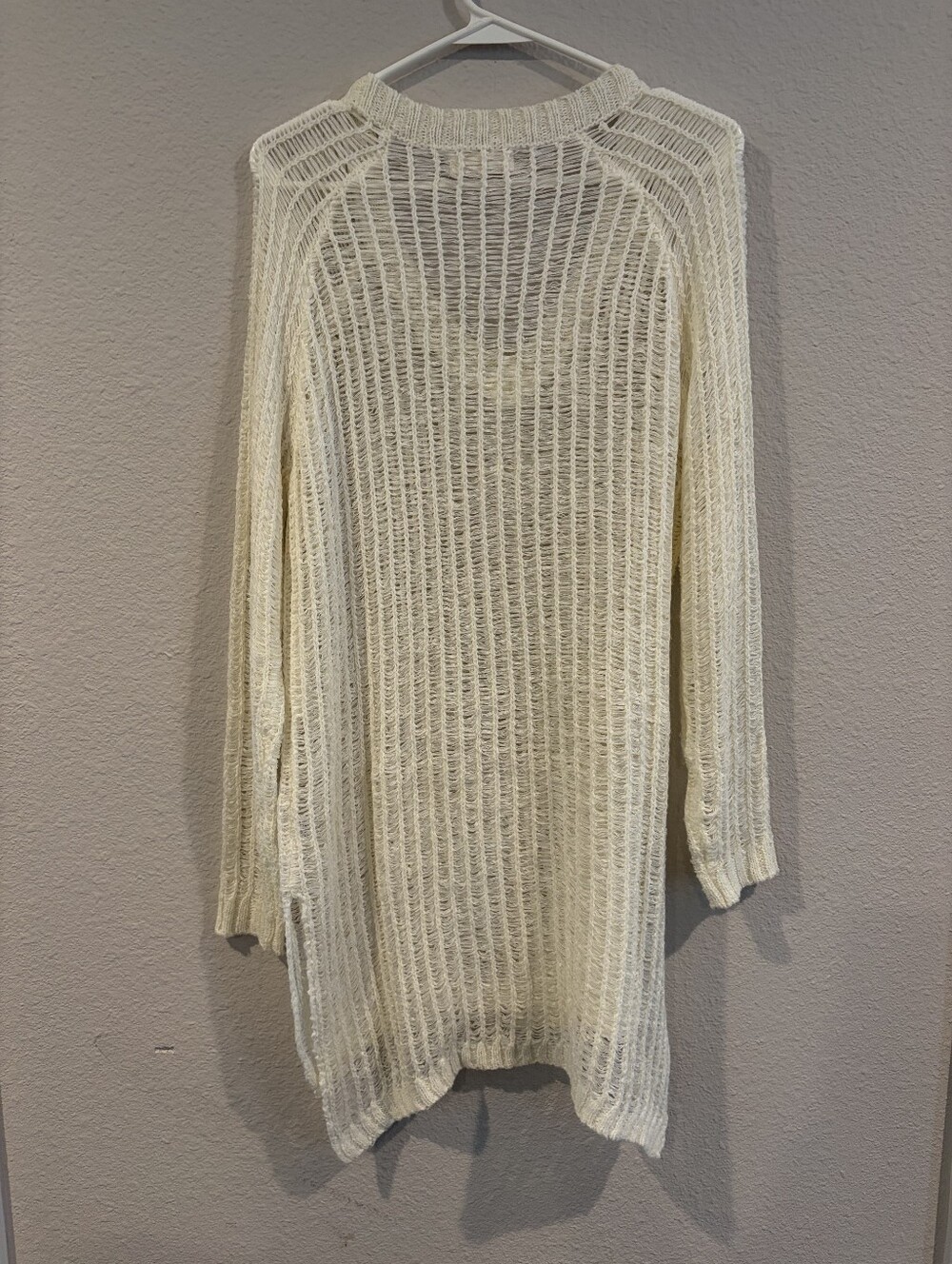 Elan‎ Anthropologie Womens Cream Oversized Knit Lightweight Sweater Size Small - Picture 2 of 4